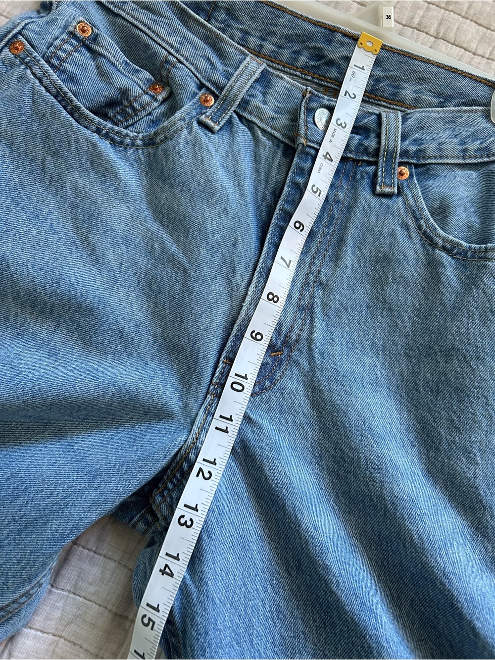 Levi’s 578 light med wash 100% cotton loose baggy 90’s jeans 29” unisex - Picture 5 of 14